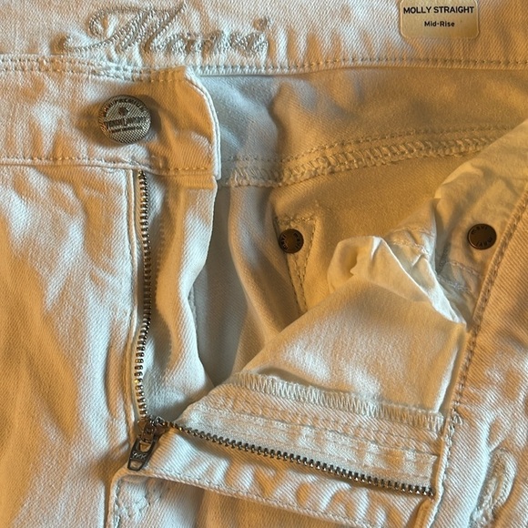 Mavi white stretch sz 33/34 mid rise Molly straight leg pants - Picture 6 of 13